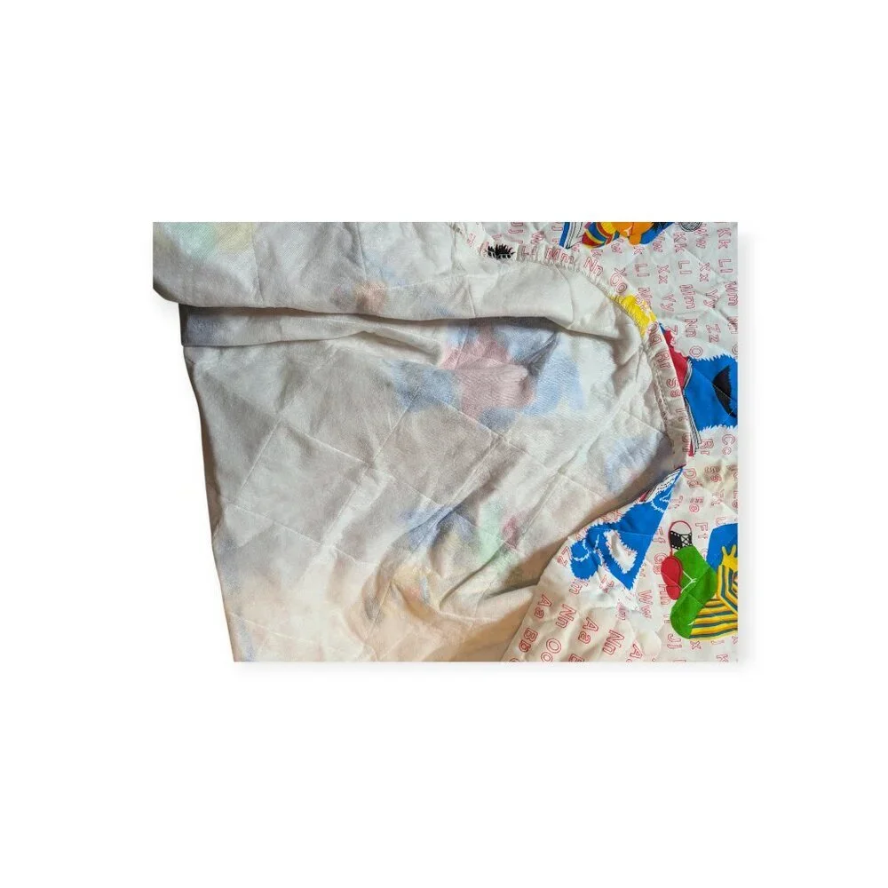 Vintage Burlington Ind. Sesame Street Quilted Blanket Rare 107